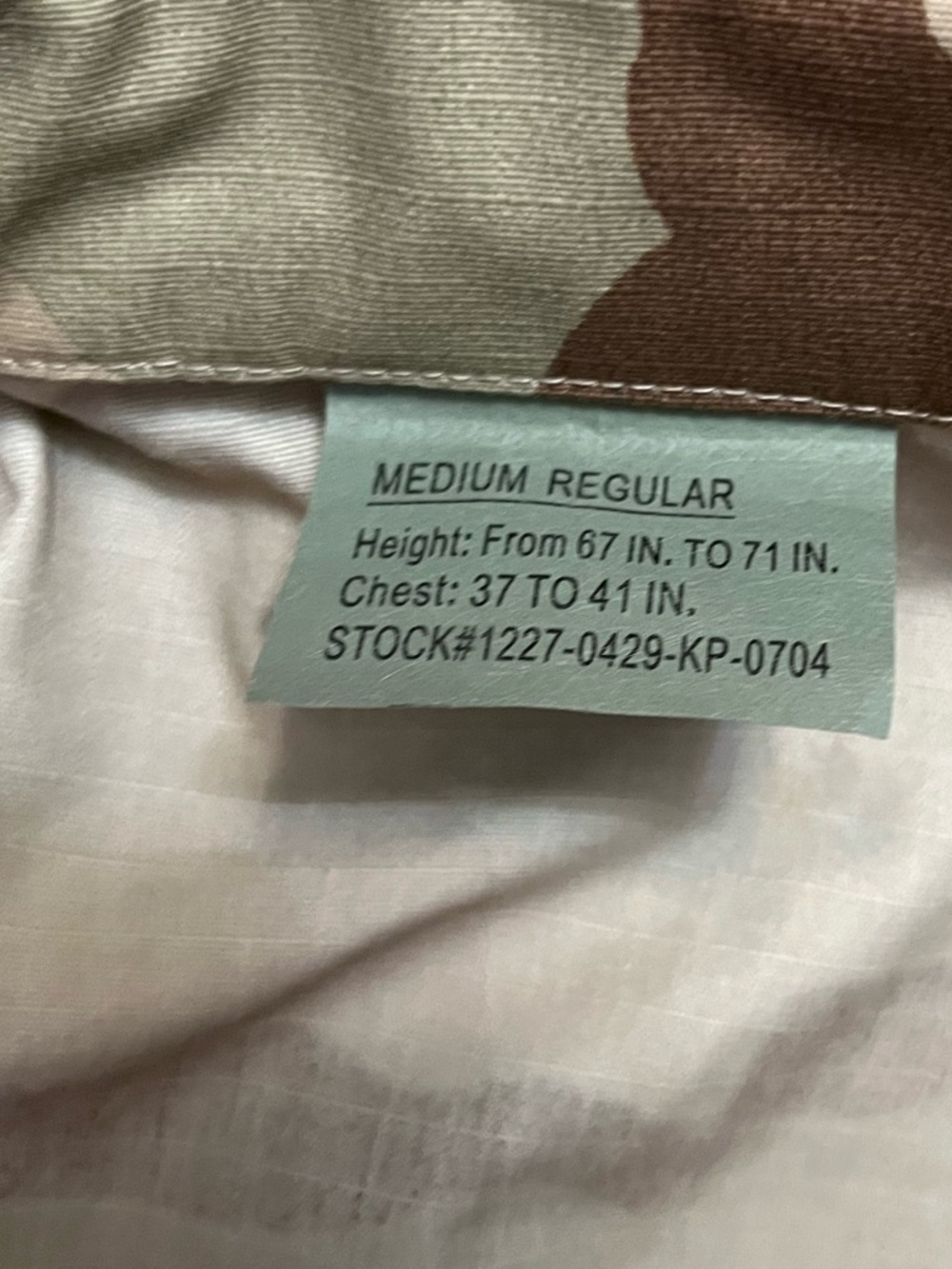 US Military Desert Camo BDU Field Jacket Med Regular Army Combat Coat Tactical - Picture 3 of 7